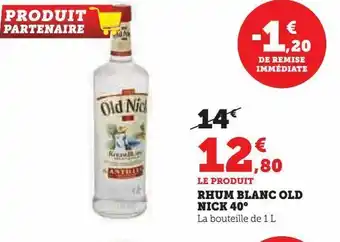 Rhum blanc old nick 40°