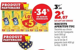 Hyper U Biscuits aperitifs tuc offre