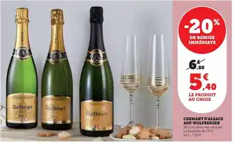 Hyper U Cremant d'alsace aop wolfberger offre