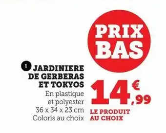 Hyper U Jardiniere de gerberas et tokyos offre