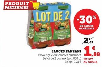 Hyper U Sauces panzani offre
