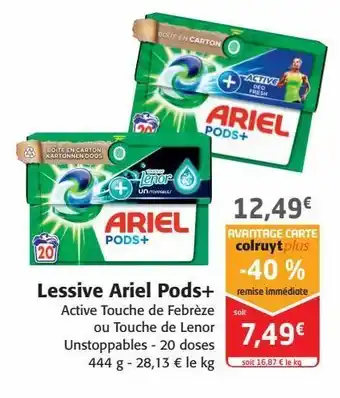 Colruyt Lessive ariel pods+ offre