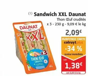 Colruyt Sandwich xxl daunat offre