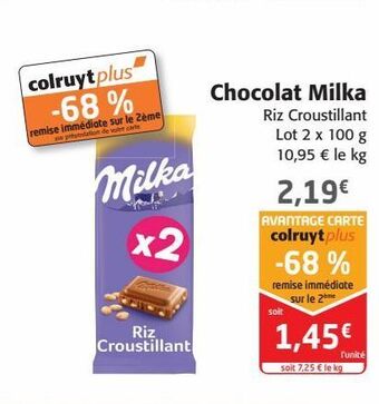 Colruyt Chocolat milka offre