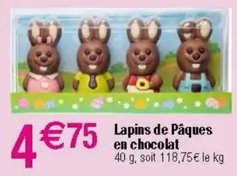 Migros Lapins de paques en chocolat offre