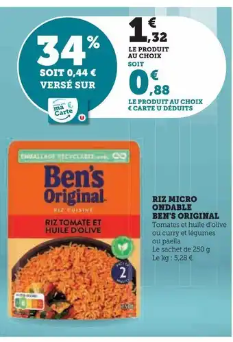 U Express Riz micro ondable ben's original offre