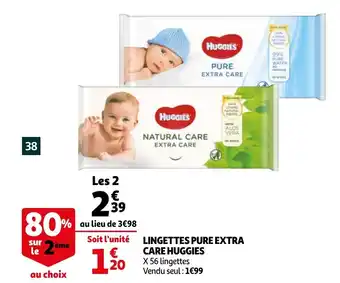 Auchan Lingettes Pure Extra Care Huggies offre