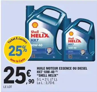 Huile Moteur Essence Ou Diesel HX7 10W-40 "Shelle Helix"