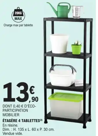 E.Leclerc Ètagère 4 Tablettes offre