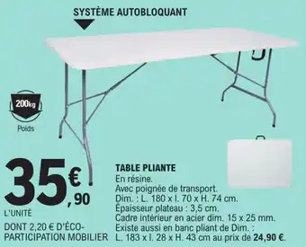 E.Leclerc Table Pliante offre