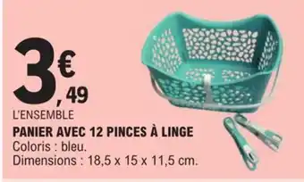 E.Leclerc Panier Avec 12 Pinces À Linge offre