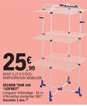 E.Leclerc Séchoir Tour 340 "Liefheit" offre