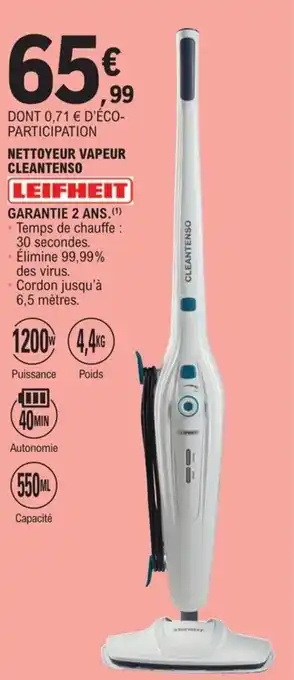 E.Leclerc Nettoyeur Vapeur Cleantenso offre