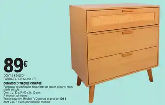 Commode 3 Tiroirs Cannage