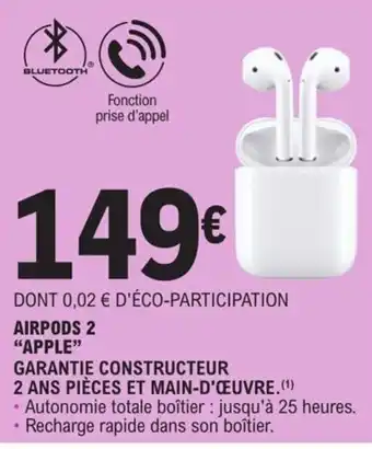 E.Leclerc Airpods 2 "Apple" offre