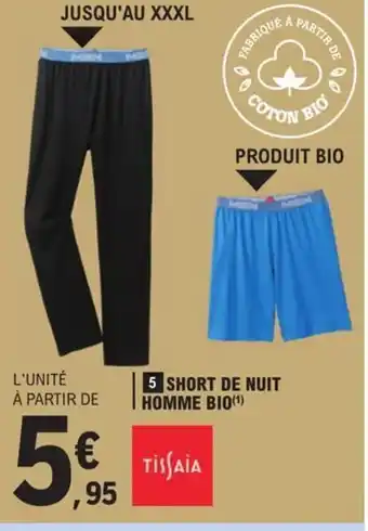 E.Leclerc Short De Nuit Homme Bio offre