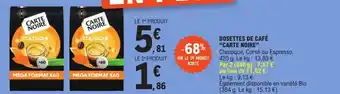 E.Leclerc Dosettes De Café 'Carte Noire" offre