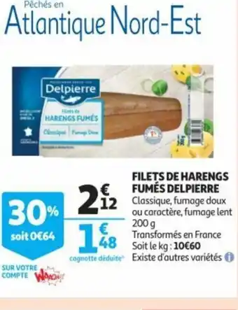 Auchan Filets De Harengs Fumès Delpierre offre