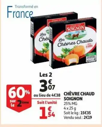 Auchan Chèvre Chaud Soignon offre