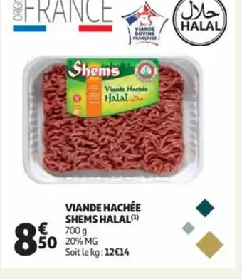 Auchan Viande Hachèe Shems Halal offre