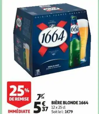 Auchan Bière Blonde 1664 offre
