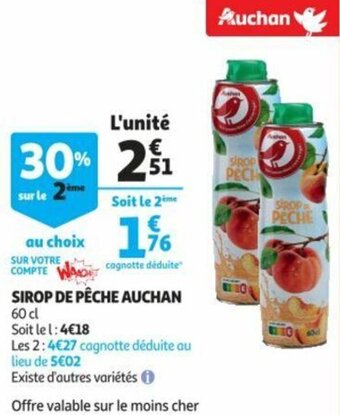 Auchan Sirop De Pêche Auchan offre