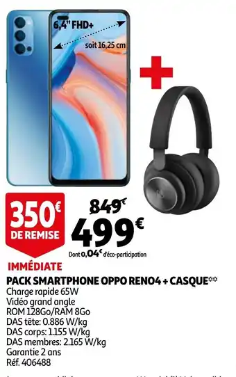 Pack Smartphone Oppo Reno4 + Casque Réf.406488