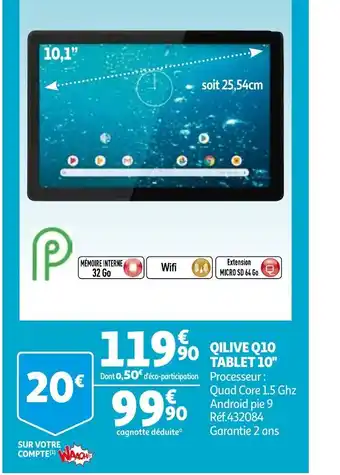 Auchan Qilive Q10 Tablet 10 RéF.432084 offre