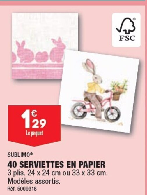 Promo 40 Serviettes en Papier chez ALDI