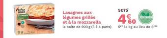 Picard Lasagnes aux légumes grillés et à la mozzarella offre