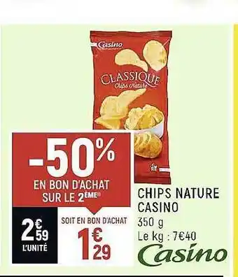 Spar Chips nature casino offre