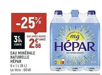 Eau minérale naturelle hépar