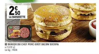 Spar Burger du chef porc goût bacon socopa offre