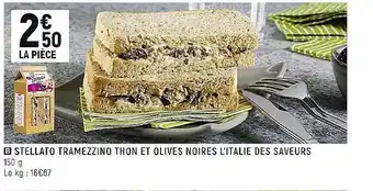 Spar Stellato tramezzino thon et olives noires l'italie des saveurs offre