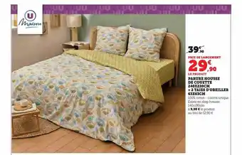 Super U Parure housse de couette 240 x 220 cm + 2 taies d'oreiller 63 x 63 cm u maison offre