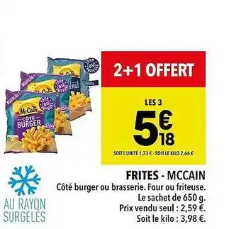 Supeco Frites - mc cain offre