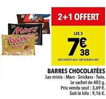 Supeco Barres chocolatées offre