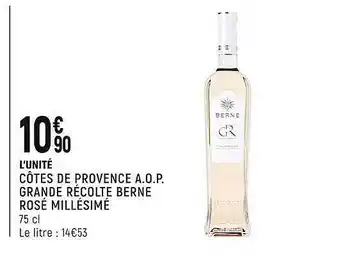 Spar Côtes de provence a.o.p. grande récolte berne rosé millésimé offre