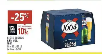 Spar Bière blonde 5,5% vol. 1664 offre