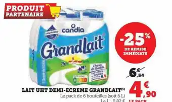 U Express Lait uht demi-écrémé grand lait offre