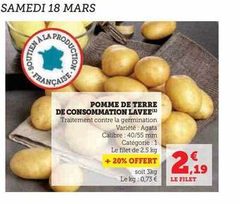 U Express Pomme de terre de consommation lavée offre