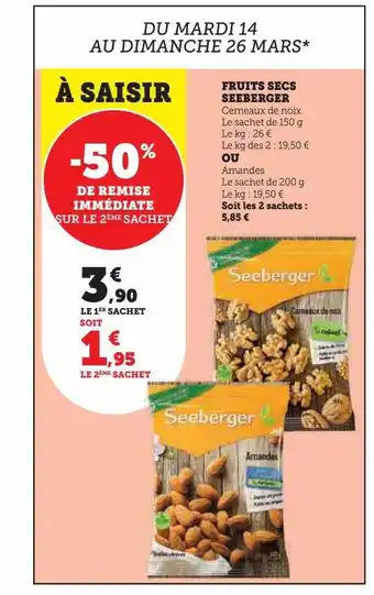 U Express Fruits secs seeberger offre