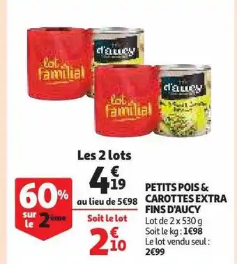 Auchan Petits pois & carottes extra fins d'aucy offre