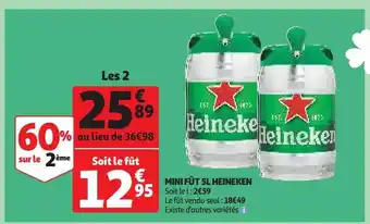 Auchan Mini fût 5l heineken offre
