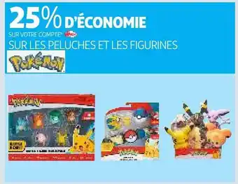 Auchan Les peluches et les figurines pokémon offre
