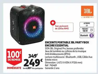Auchan Enceinte portable jbl partybox encore essential offre