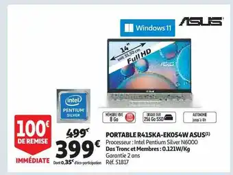 Auchan Portable r415ka-ek054w asus offre