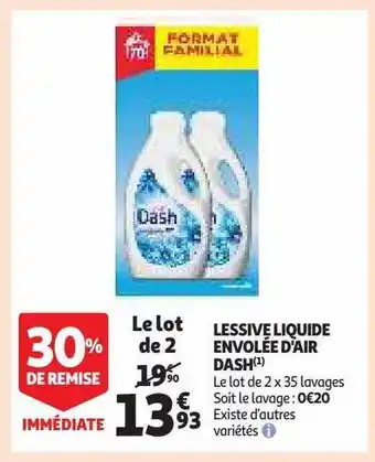 Auchan Lessive liquide envolée d'air dash offre