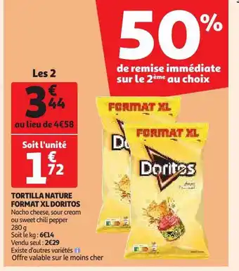 Auchan Tortilla nature format xl doritos offre