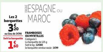 Auchan Framboises ou myrtilles offre